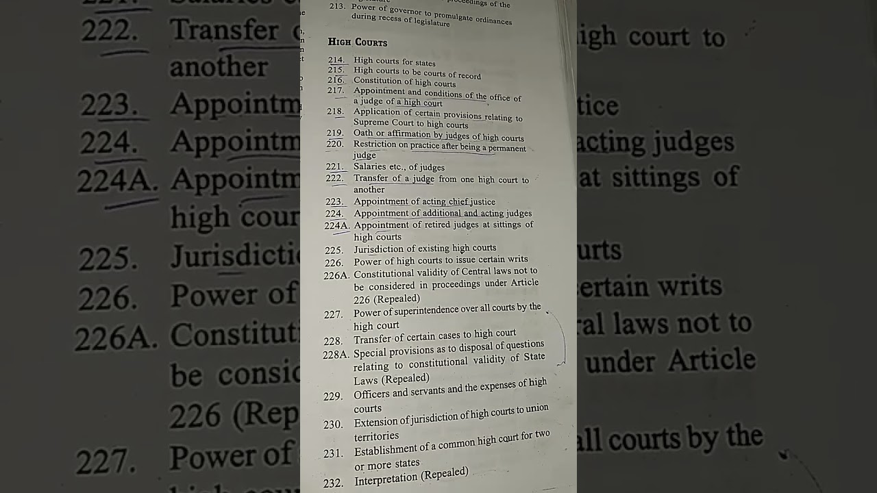 All articles related to high court of India from... M Laxmikanth 👍