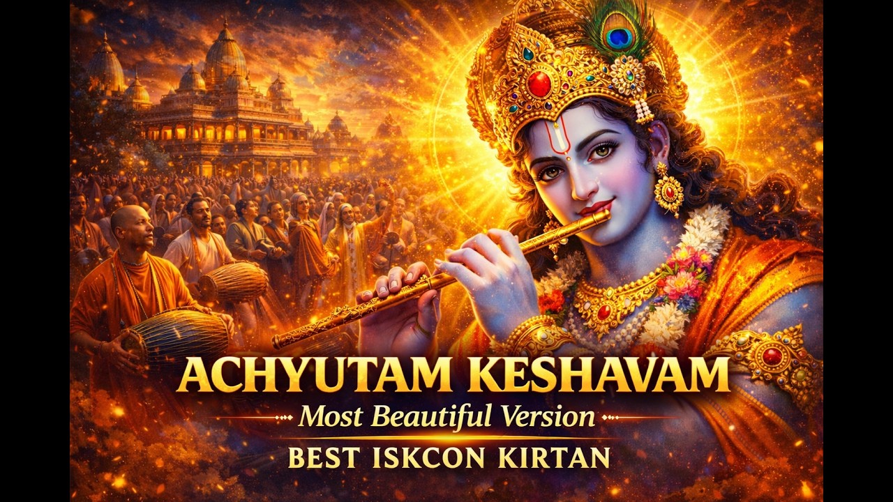 ACHYUTAM KESHAVAM | Most Beautiful Krishna Bhajan | Best ISKCON Kirtan