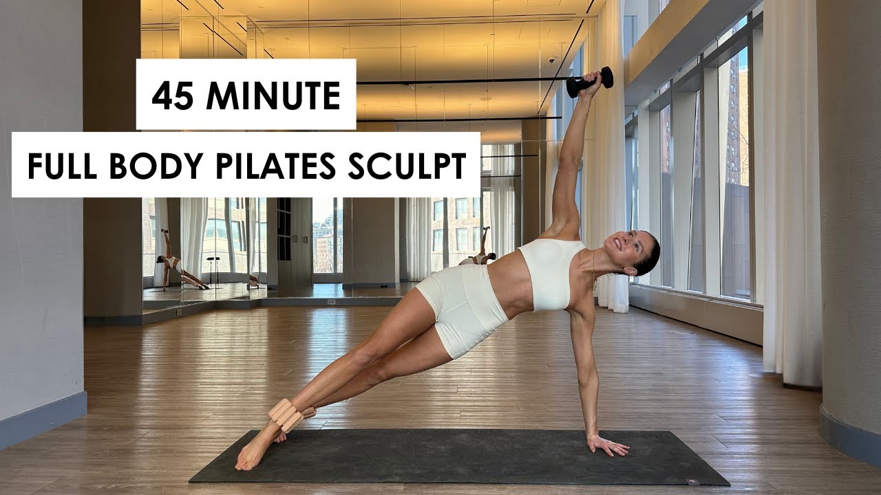 45 MIN INTENSE FULL BODY PILATES WITH WEIGHTS | SCULPT x STRENGTH | At-Home Mat Pilates