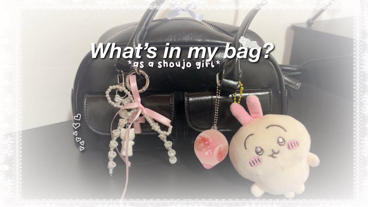 what in my bag tour !! 🐰🤍 : stuff that you need, new sketchbook and more ￼- ♡ 🐇