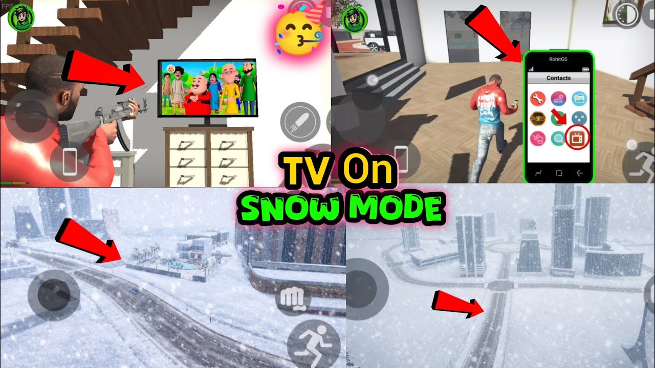 Finally  🥳TV on and snow mod 🔥 add ho chuka hai new update Indian bike driving 3D game  update 2025