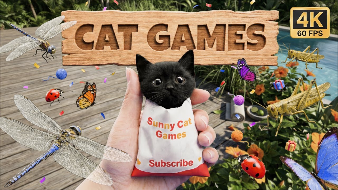 CAT GAMES 3D 🐾 3D Game for Cats | Video for Cats – Ultimate CAT TV #9 😻 10 HOURS 4K60FPS