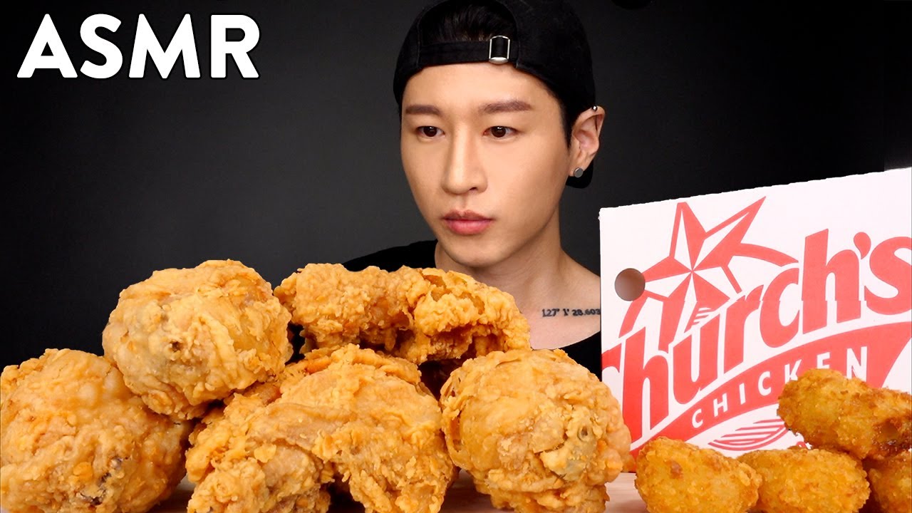 ASMR Church's FRIED CHICKEN Mukbang (No Talking) CRUNCHY EATING SOUNDS | Zach Choi ASMR