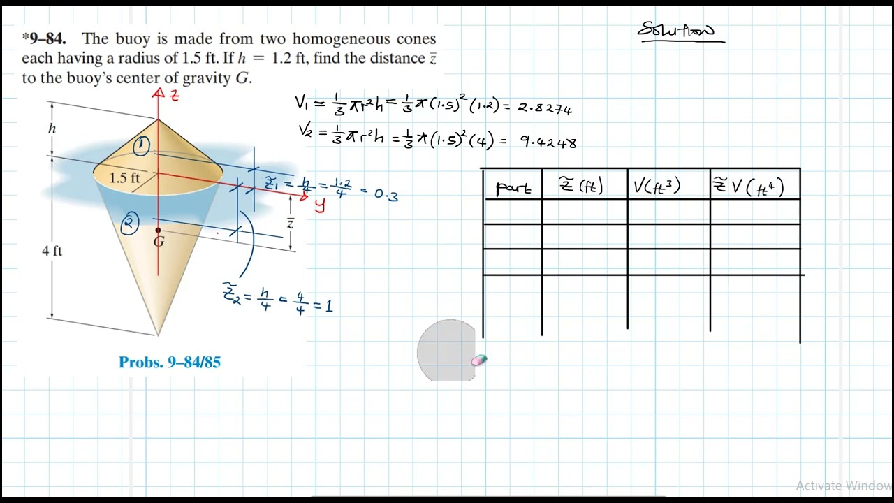 9–84 Center of Gravity and Centroid (Chapter 9: Hibbeler Statics) Benam Academy