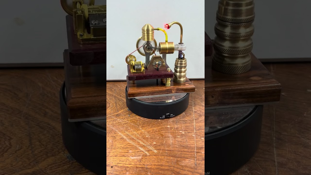 Sterling Engine made to power LED lights and music box.
