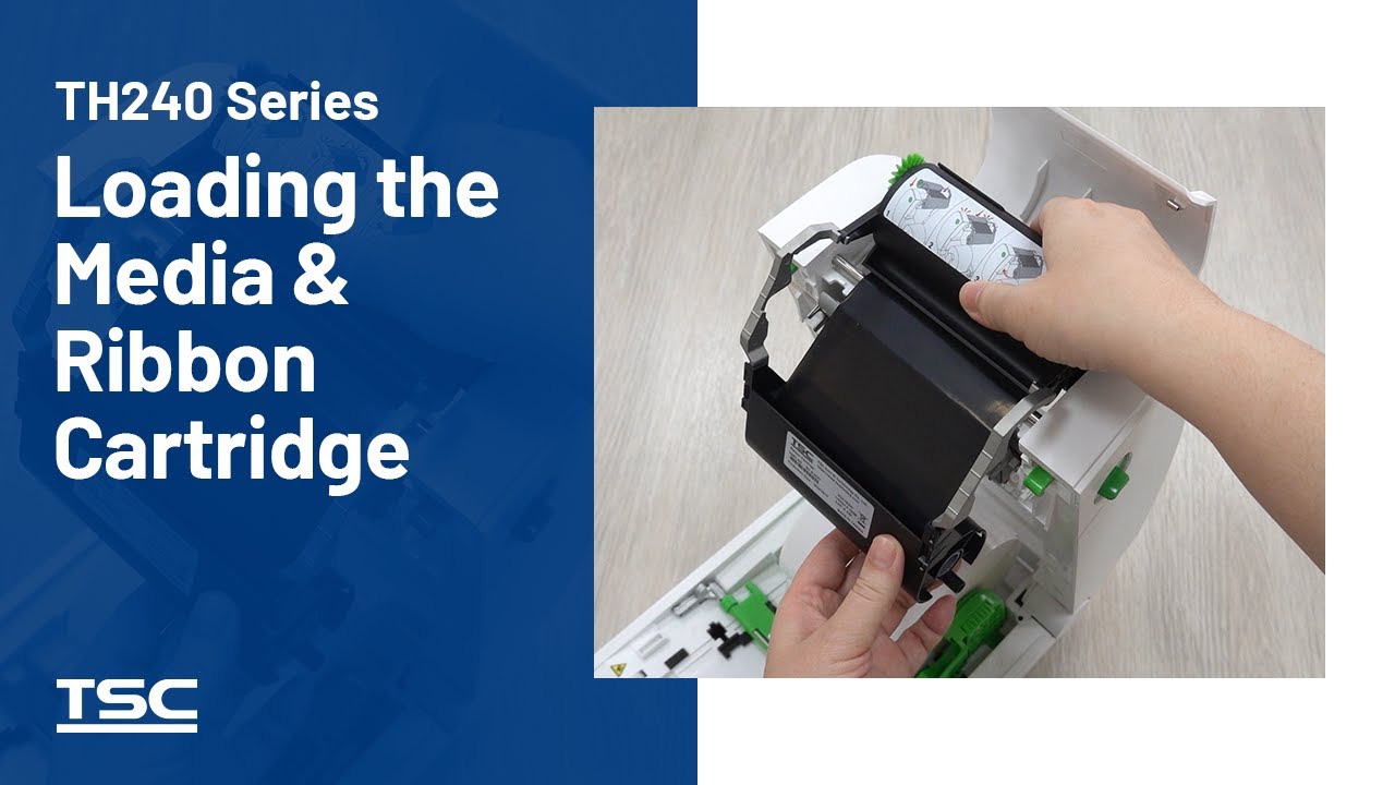 TH Series 4-inch Printer: Loading the media and  ribbon cartridge