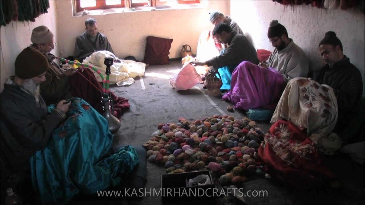 Kashmir Hand Embroidered Shawl Making