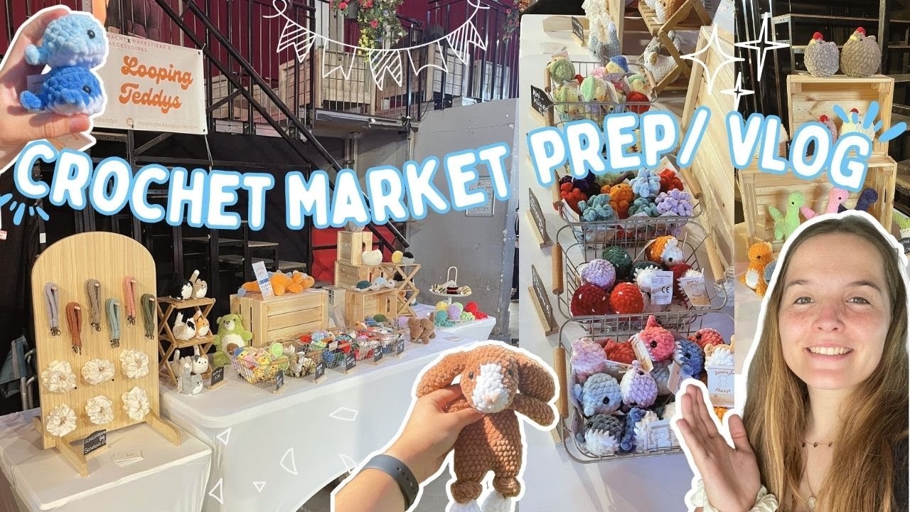Crochet Market vlog! 🧶 how much money I made 🧸 prep with me 💫 market recap | small business vlog