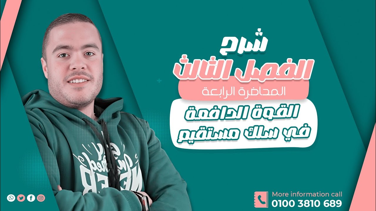 شرح الفصل الثالث المحاضره الرابعه القوى الدافعه المستحثه في سلك مستقيم