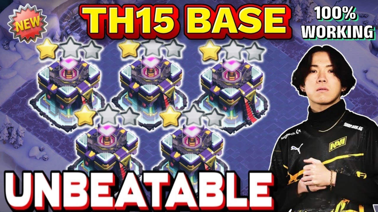 BEST-05 ANTI 3 TH15 BEST FOR WAR/ FARM / RANK BATTLE AND CWL BASE WITH LINKS||TH15 ANTI AIR & GROUND