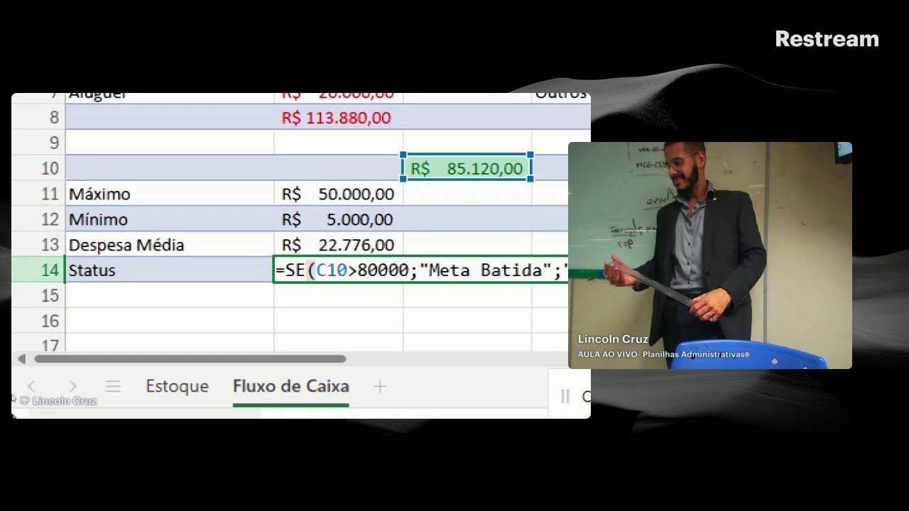 🔴 AO VIVO | Excel -  Planilhas Administrativas - Parte 1