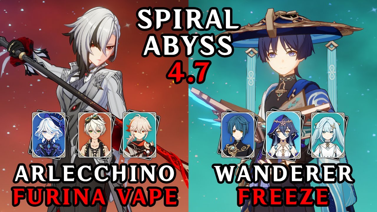 C1 Arlecchino Vaporize with Furina and C2 Wanderer Freeze | 4.7 Spiral Abyss Floor 12