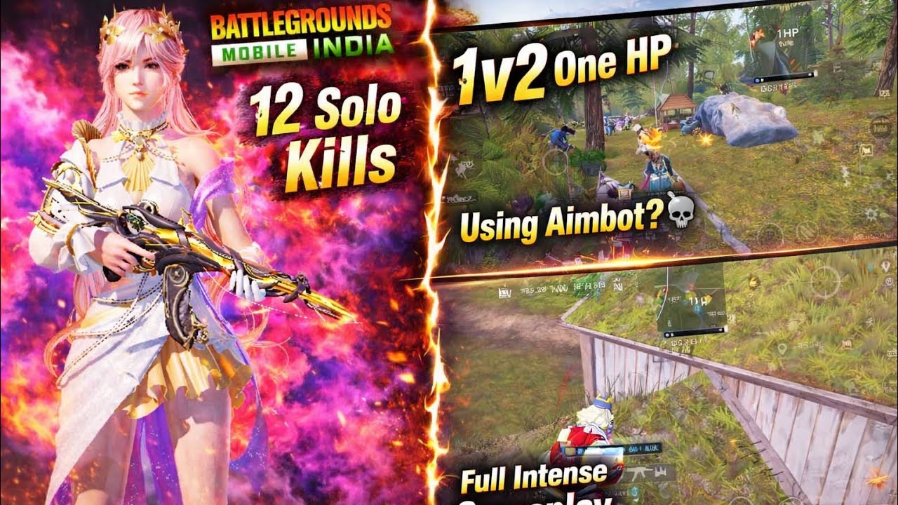 12 Solo Finishes ☠️ || Intense Gameplay 💀 || Using Aimbot ☠️? || BGMI
