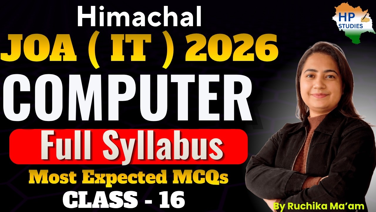 HP JOA IT 2026 | Full Syllabus | Class -16 | Most Expected MCQs | HP Studies #hpjoait