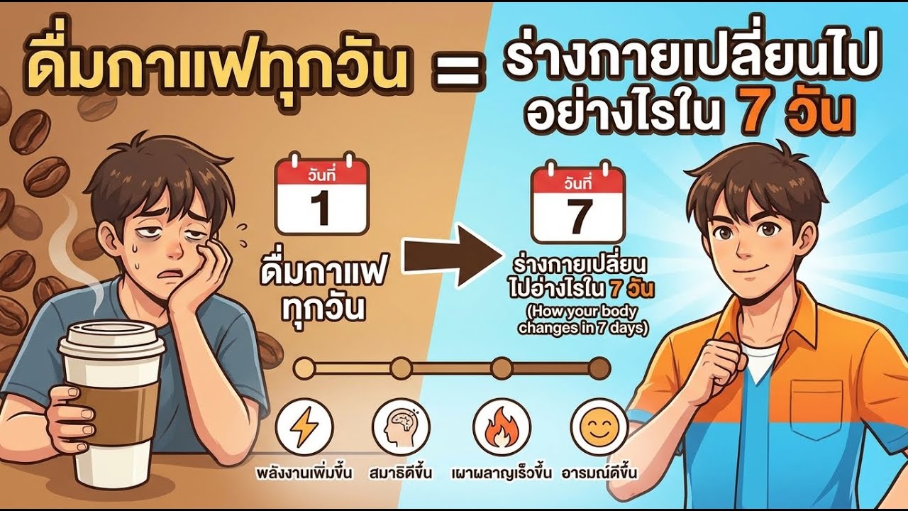 ดื่มกาแฟทุกวัน 7 วันร่างกายเปลี่ยนไปอย่างไร? ผลลัพธ์ที่คุณต้องรู้!