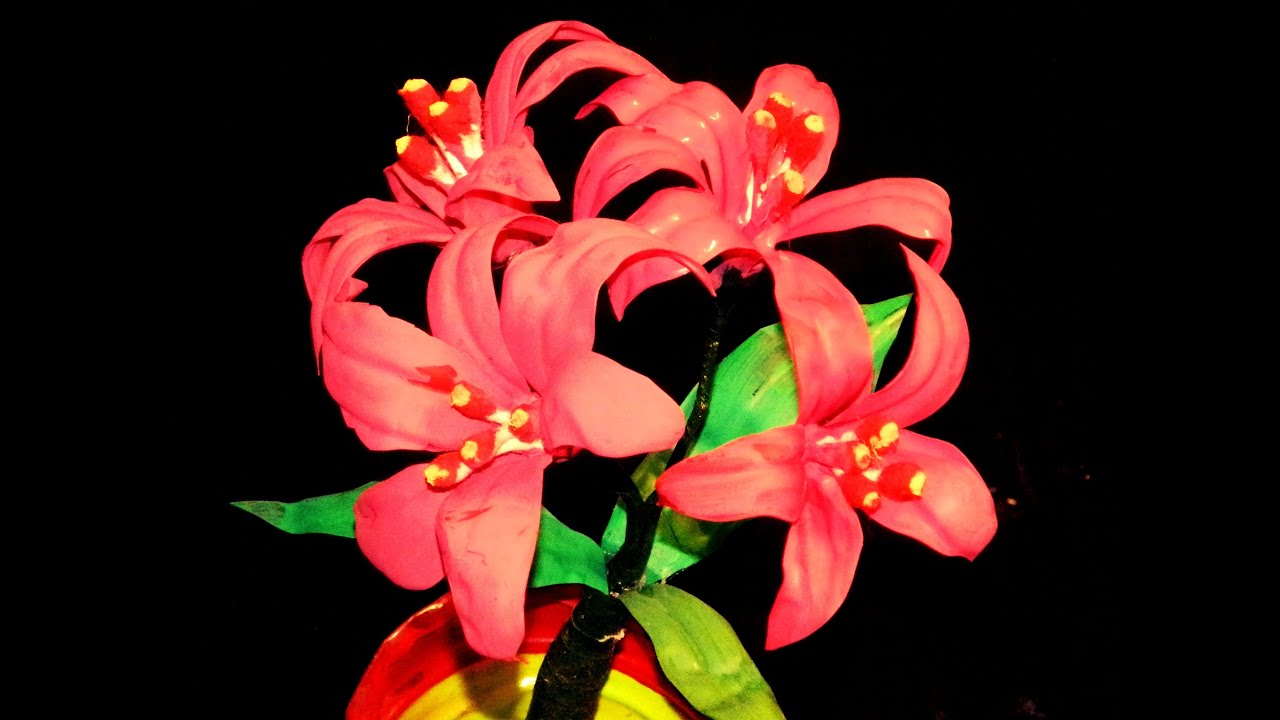 Recycled DIY: How to make Nerine flowers with waste water bottles?