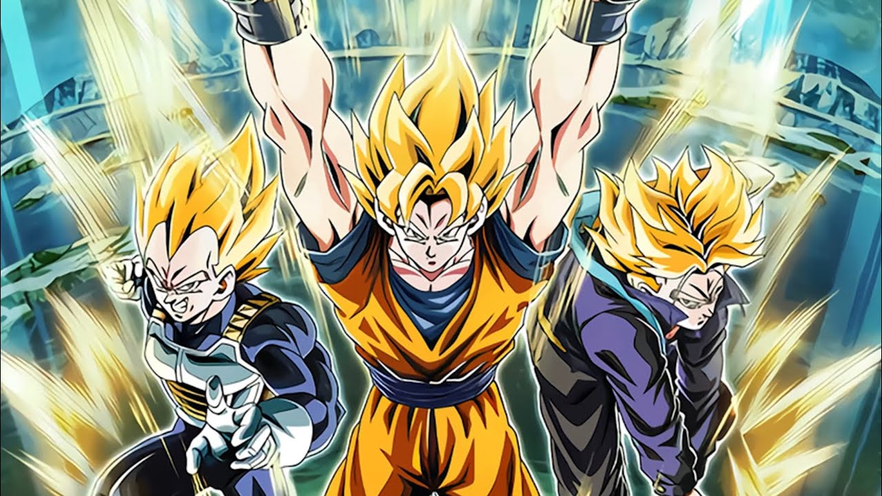 DRAGON BALL Z Dokkan Battle INT LR SSJ Goku, Vegeta & Trunks Active Skill OST