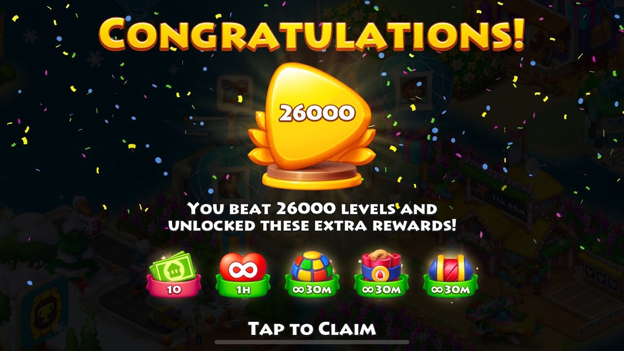 Township Match-3 level Finally Reach Level 26000 and unlocked extra Rewards! 