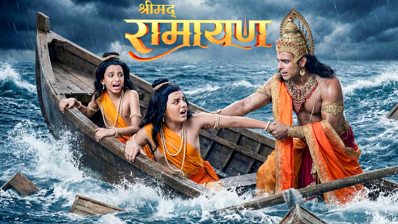 जब तूफ़ान में फँसे लव-कुश हनुमान जी आए उनकी मदद करने|| Shrimad Ramayan