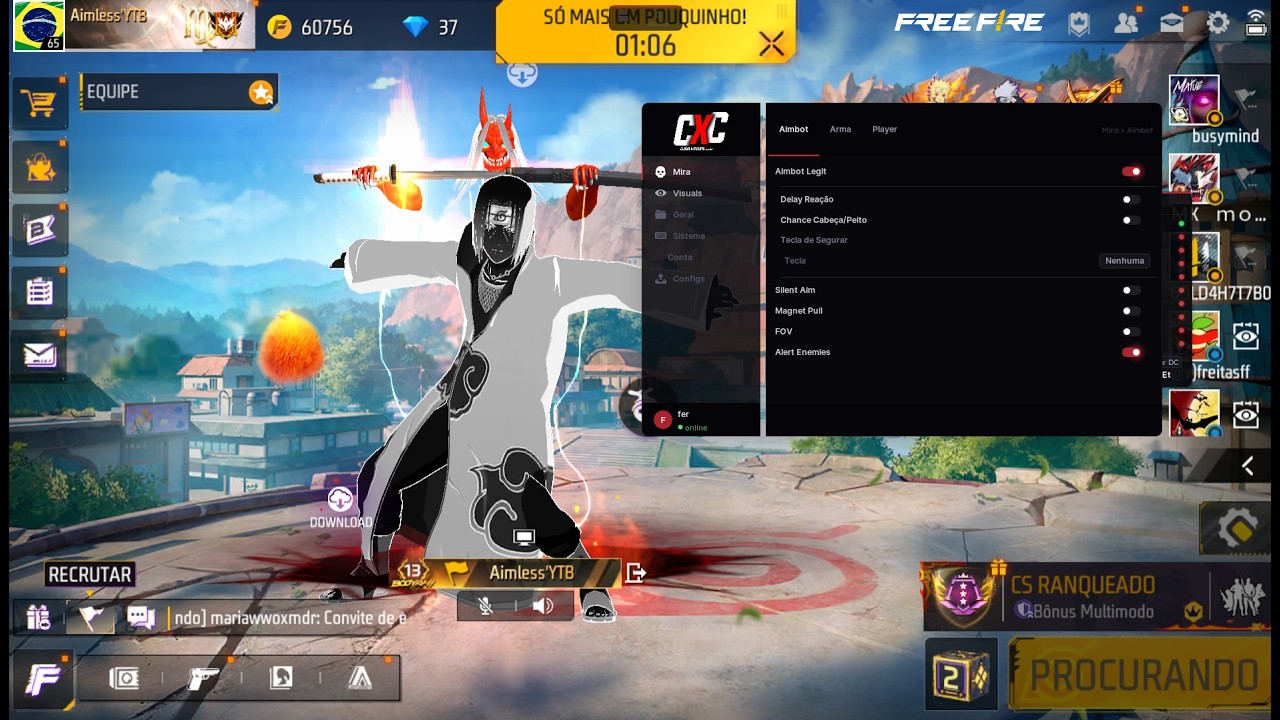 PAINEL AIMBOT WEB VIA MOBILE 📲 XIT GR&Aacute;TIS FF + FFH4X PARA ANDROID E IPHONE PARA MOBILE PROXY ANDROID