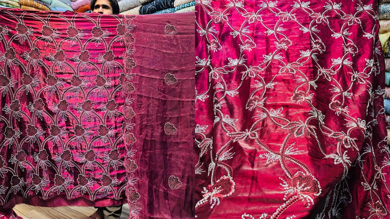 Model Look Fabric | Laser Cut Korean Silk With Heavy Cutdana Work | 2 New Designs