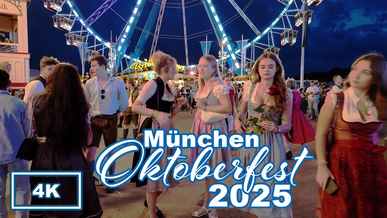 Oktoberfest 2025 München bei Nacht 🌙  Walking Tour inkl. Oide Wiesn + Schottenhamel (4K)