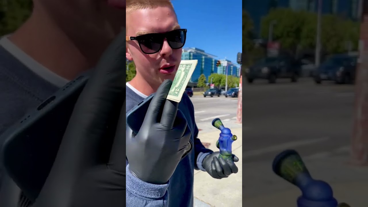 Joe hits the streets with a $6,500 bong #headyglass #expensiveglass #shorts