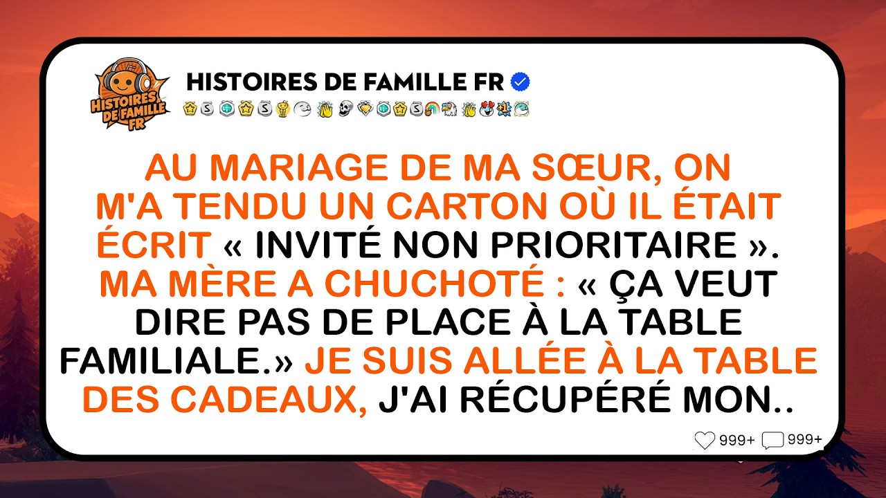 Au Mariage De Ma Sœur, Ma Famille M'a Traitée De «Personne Non Prioritaire» Alors J'ai Repris Mon..