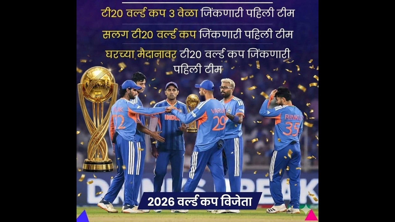 भारत T20 वर्ल्ड कप 2026 | INDIA T20 WORLD CUP 2026🏆 भारताची ऐतिहासिक कामगिरी🔥 Full Analysis