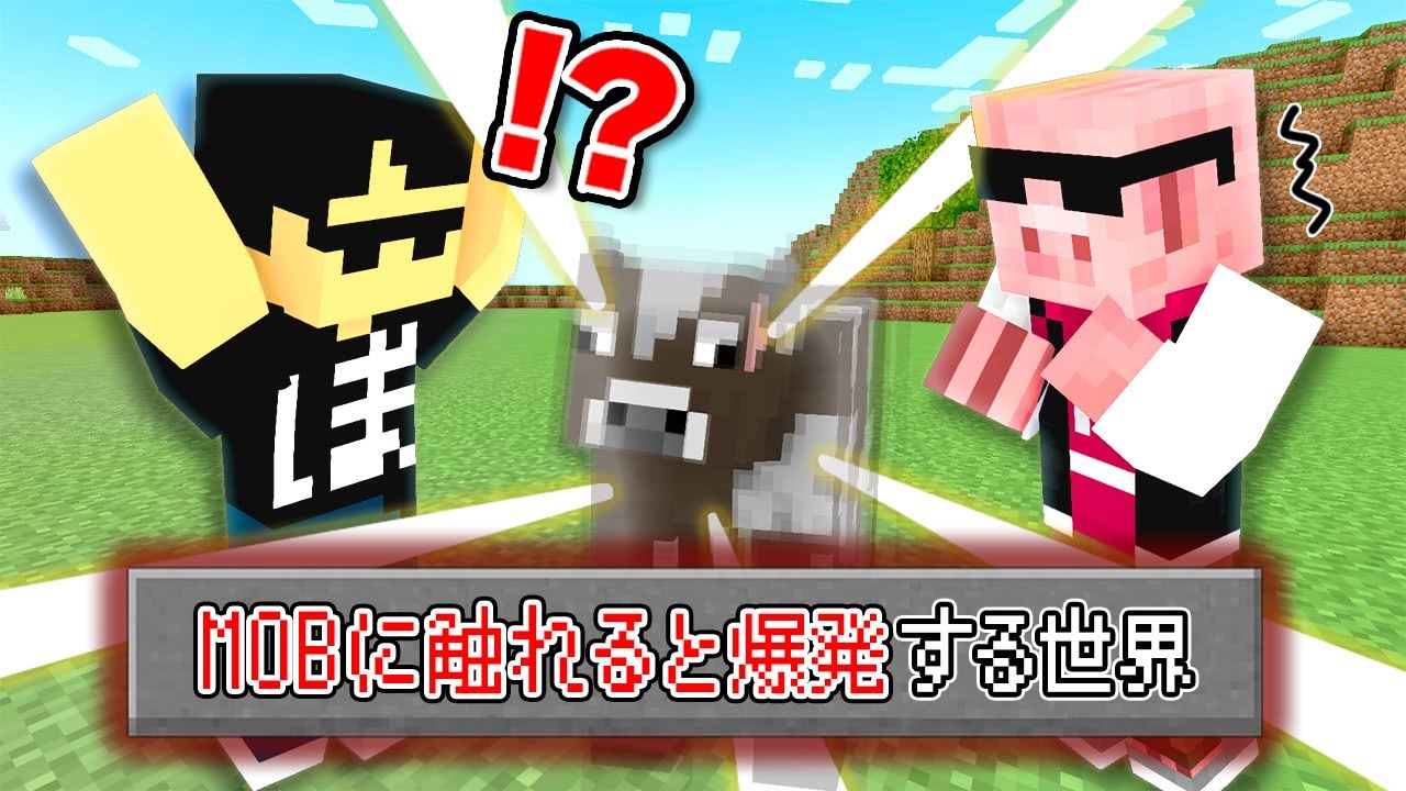 【マイクラ鬼畜】MOBに触れると爆発する世界でエンドラ討伐！
