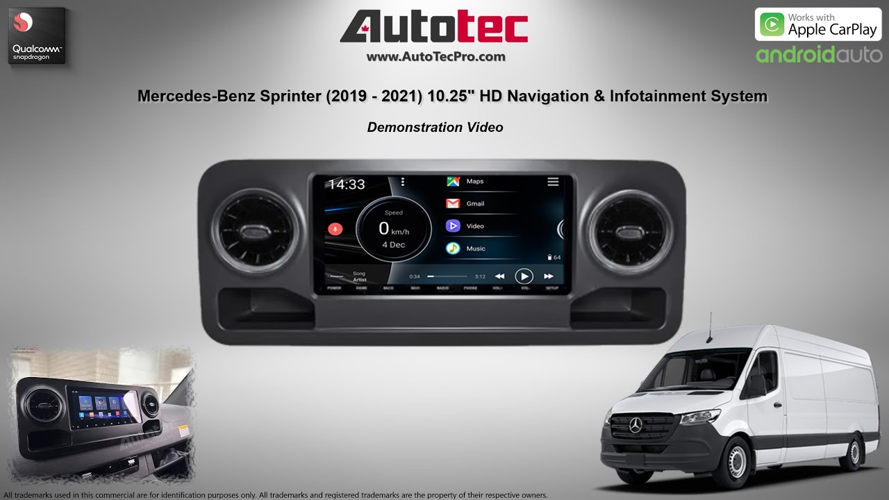 Mercedes-Benz Sprinter (2019 - 2021) 10.25" HD Android Screen Navigation CarPlay Camera