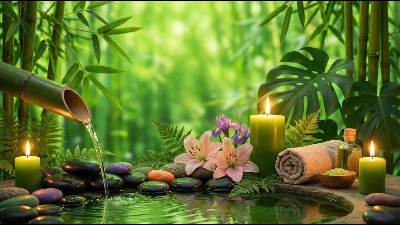 Dreamy sleep piano ☁️ deep calming vibes 🕯️ bamboo & water sounds ✨