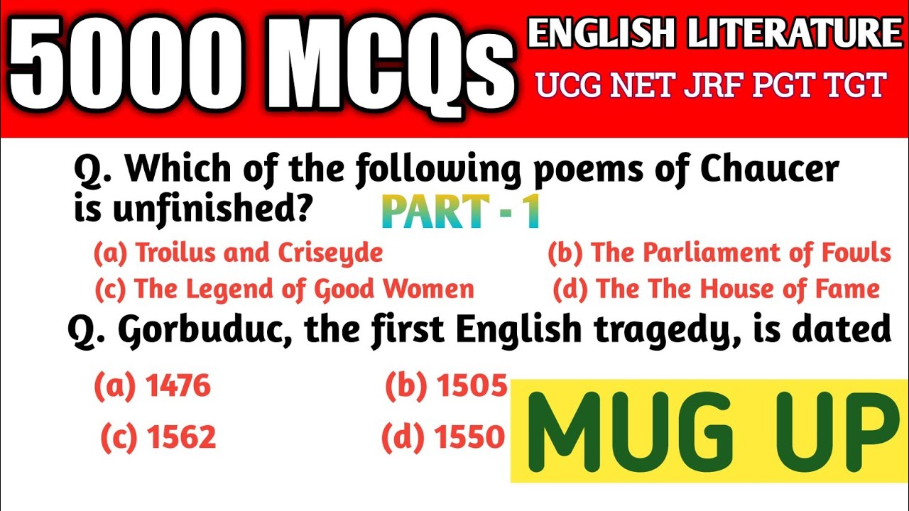 history of english literature mcqs |  british literature | english literature mcqs with answers