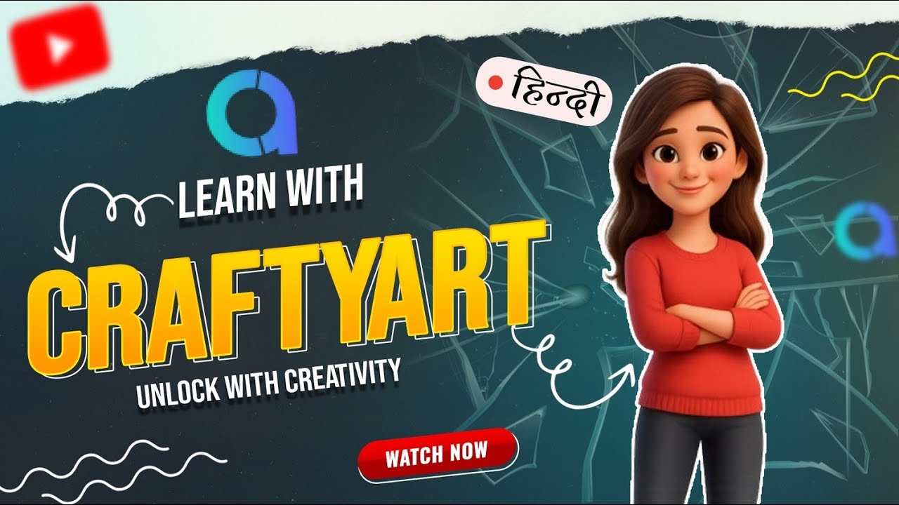 Crafty Art Tutorial in Hindi | Easy Invitation Card & Template Design