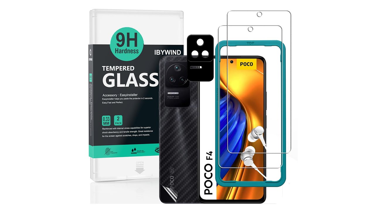 POCO F4 5G Tempered glass ibywind Protector With Easy Install Kit And Camera Lens Protector
