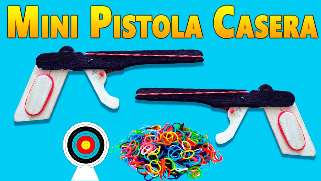 Como Hacer una Mini Pistola Casera  Dispara Ligas