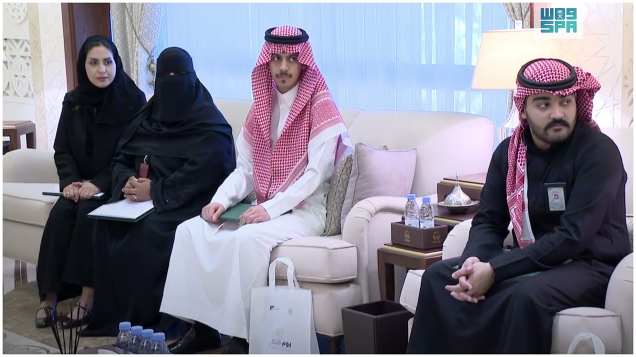جانب من استقبال نائب أمير المنطقة الشرقية  الفائزين في مسابقة يوم الابتكار. #واس