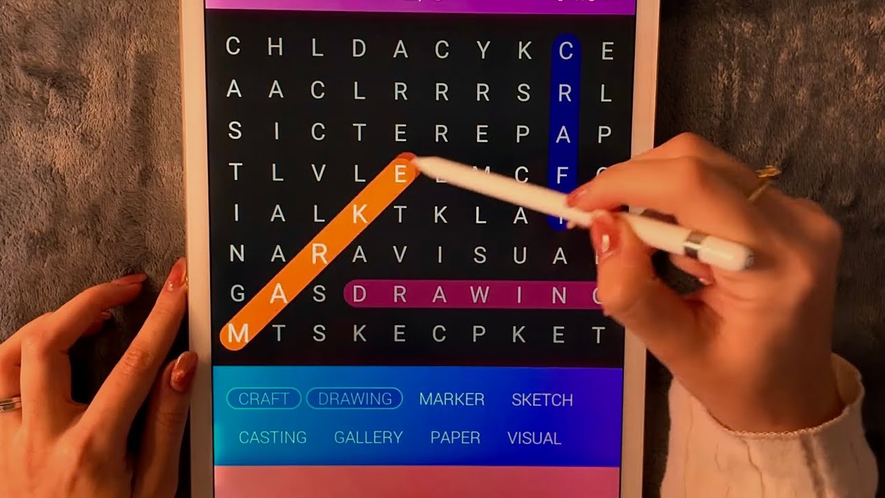 😴 iPad ASMR - SUPER RELAXING WORDSEARCH - Clicky Whispers