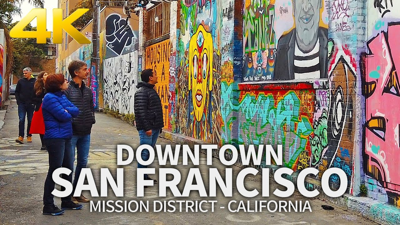 SAN FRANCISCO - Mission District, Street Walk in San Francisco City, California, USA, Travel, 4K UHD