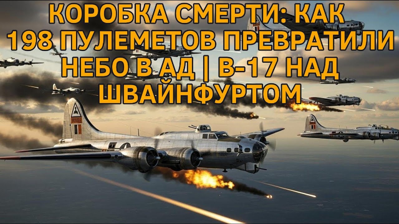 КОРОБКА СМЕРТИ: КАК 198 ПУЛЕМЕТОВ ПРЕВРАТИЛИ НЕБО В АД | B-17 НАД ШВАЙНФУРТОМ