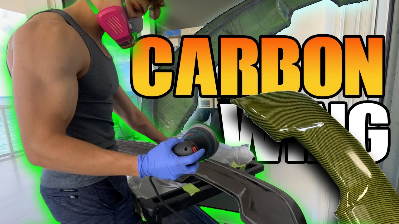 LEARNING HOW TO CONVERT ANY CAR PART INTO CARBON FIBER W/CARBON FIBER SKINNING?! (GT350 WING)