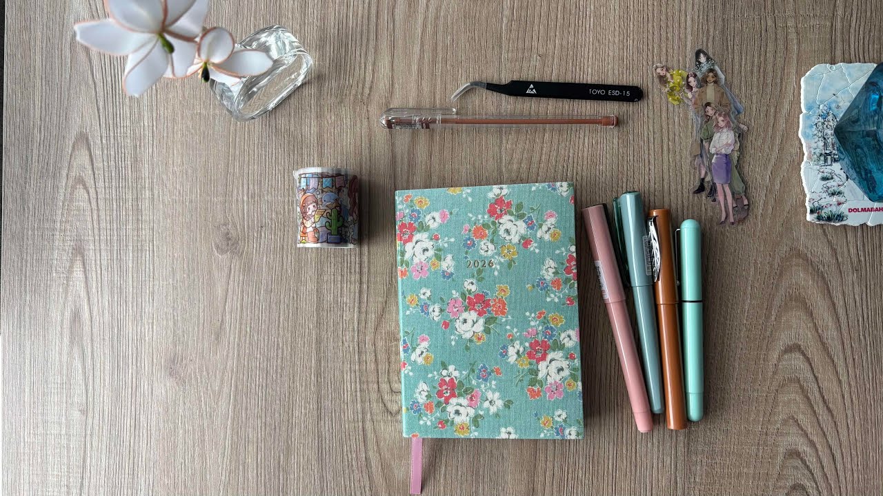 Yeni ajanda yeni yıl kurulumu 📗 haftalık ajanda kurulumu stickerlar ve yeni dolma kalemlerim🖋️