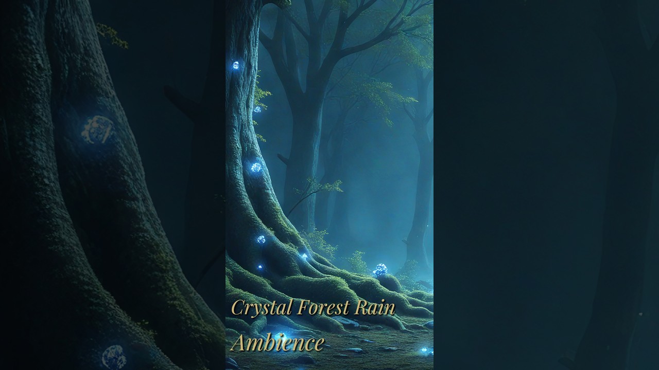 Crystal Forest Rain — Calm Rain & Soft Chimes (No Music) | 45 Minutes
