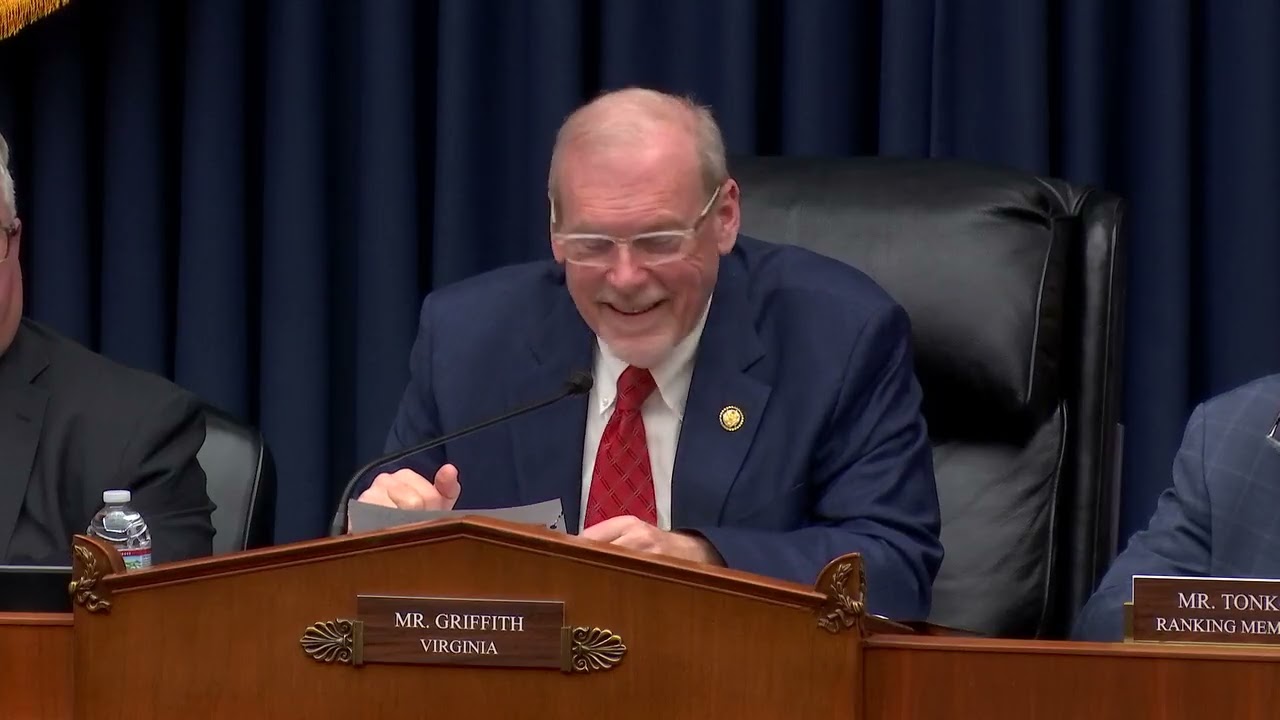 Griffith Questions Witnesses at Environment Subcomte Hearing on PFAS/GenX Chemicals
