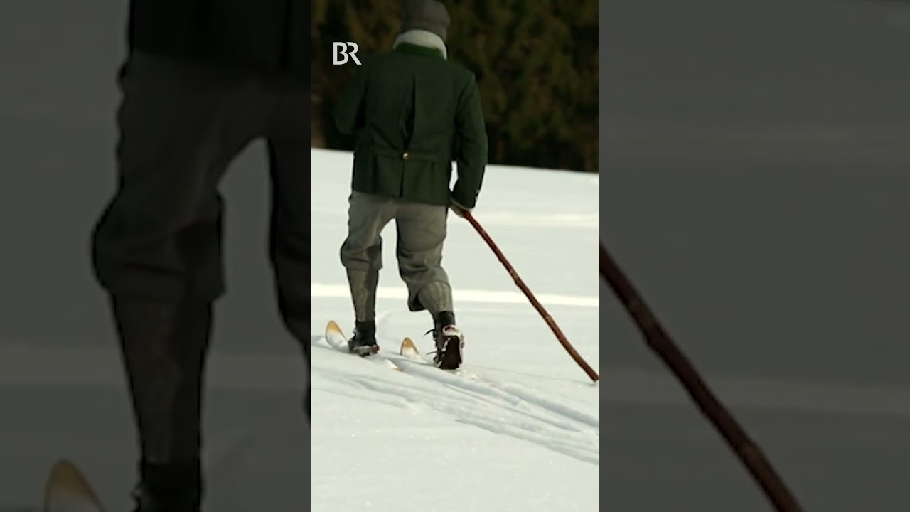Challenge: Skifahren wie vor 100 Jahren! | BR #skifahren #shorts