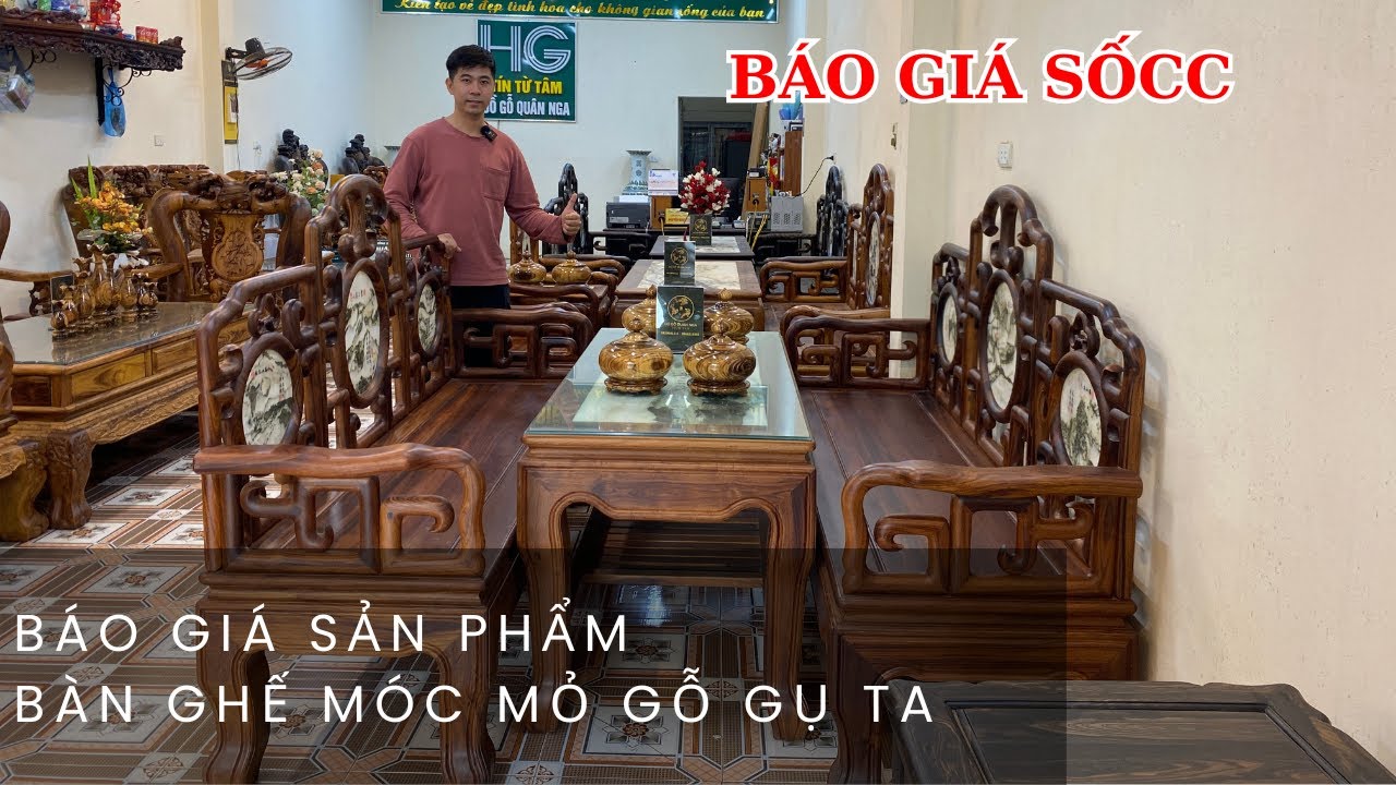 Báo Giá Hai Mẫu Sản Phẩm Bàn Ghế Móc Mỏ Gỗ Gụ Quảng Bình Vân Vip Phục Vụ Các Bác Chơi Tết.