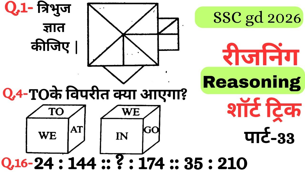 Reasoning प्रैक्टिस Set–33|| SSC gd reasoning|| ntpc reasoning|| reasoning||  reasoning practice set
