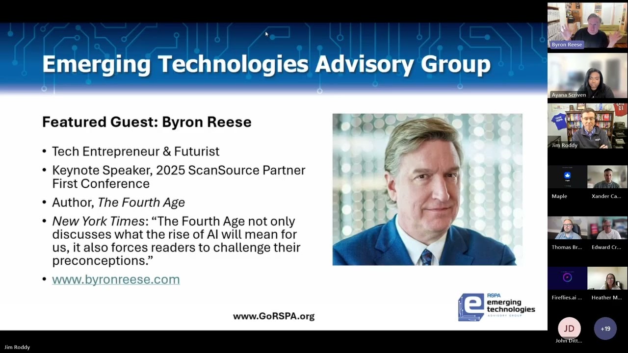 RSPA Trusted Advisor Ep. 151: AI’s Impact with Tech Futurist Byron Reese
