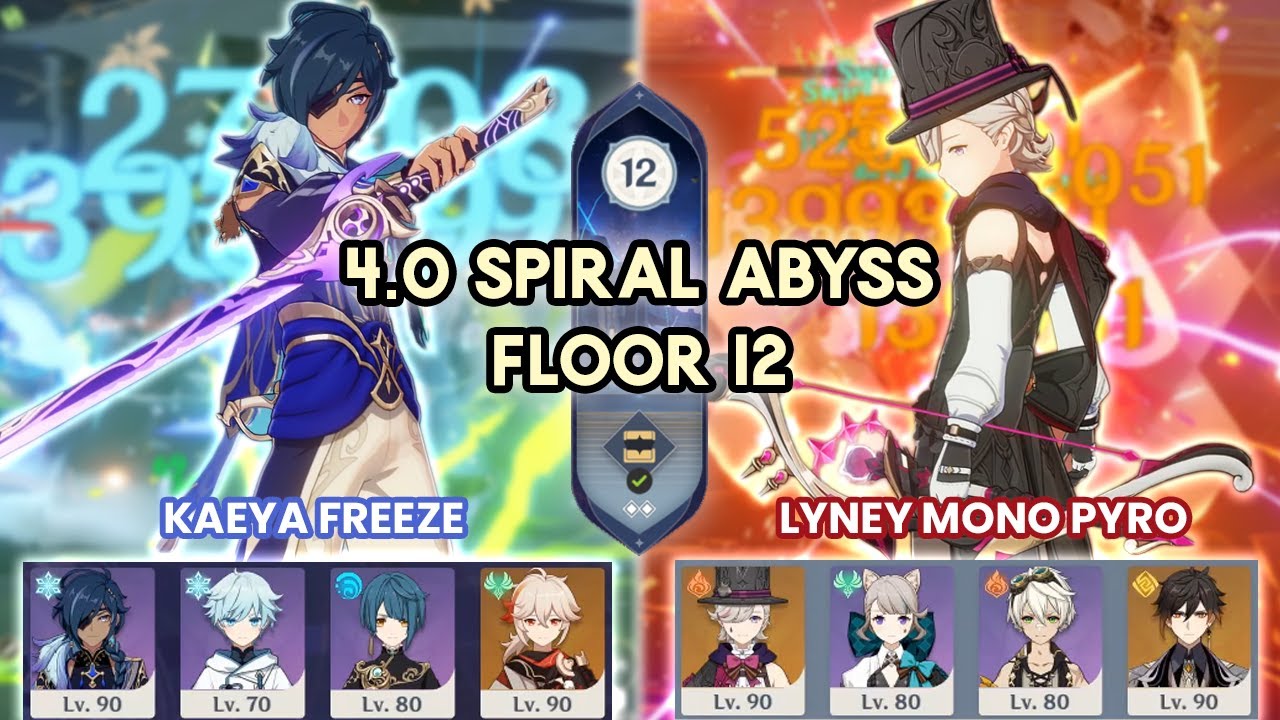 NEW 4.0 Spiral Abyss Kaeya Freeze & Lyney Lynette Mono Pyro Floor 12  | Genshin Impact