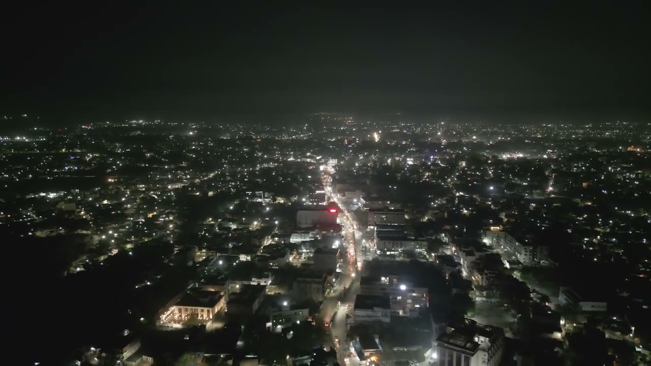 Dazzling Raigarh by Night in #4K: Drone Shot of Dhimrapura Road Will Leave You Breathless!